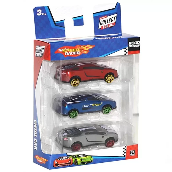 Speed Racer Road Series Metal Model Araba Seti 3'lü - 1