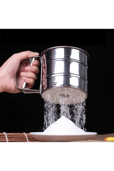 ViATOM Smart Metal Telli Yuvarlak Elek Un Eleği 28CM ve Bardak Pratik Un Eleği 9.5x10.5 Cm