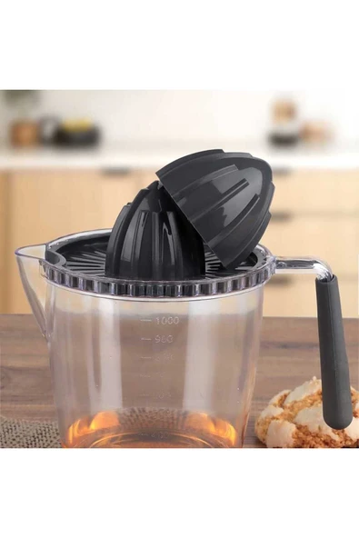 ViATOM Silikon Saplı Limon Portakal Turunç Narenciye Sıkacağı Antrasit 1 LT - 3