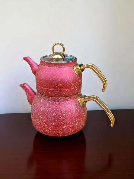 Girist Home Bordo Renk Granit Çaydanlık Takımı - 3