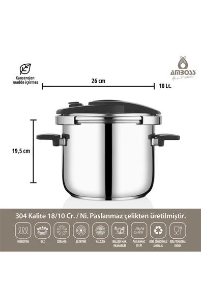 ViATOM Enıomatik 10 Lt Düdüklü Tencere