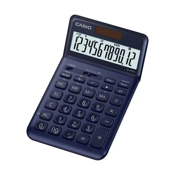 Casio JW-200SC-NY 12 Haneli Masaüstü Hesap Makinesi - Lacivert
