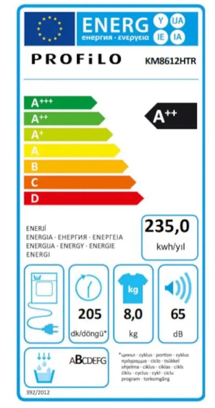 Profilo KM8612HTR 8 KG Isı Pompalı Kurutma Makinesi - 3