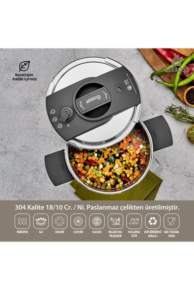 ViATOM Enıomatik 8 Lt Düdüklü Tencere