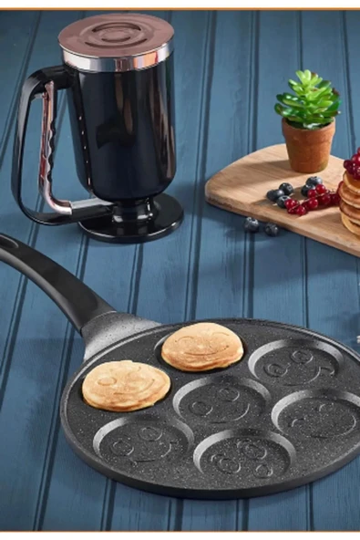 ViATOM Pankek Tavası + Hamur Porsiyonlayıcı Hediyeli  Pankek Tavası
