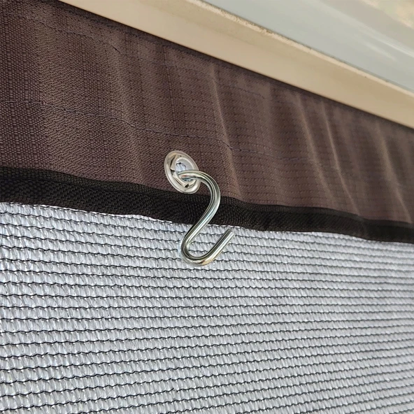 2K 150x80cm Karavan Tentesi Önü Askılı Cepli Ön Gölgelik - Resim 6