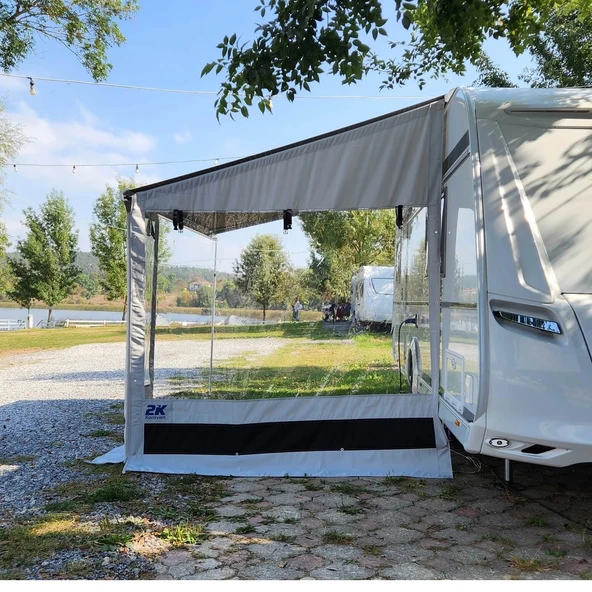 2K Karavan Rain Blocker Tente Yağmur Engelleyici Yan-Ön Duvar - Resim 5