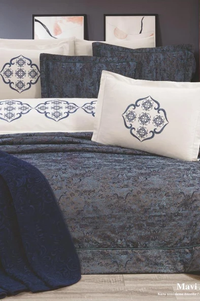 Çeyiz Diyarı Jasmin 10 Parça Çeyiz Seti Mavi ürün görseli