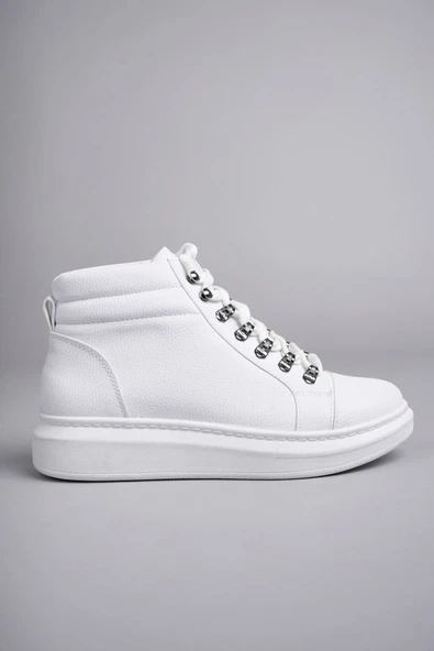 ET206 Ottawa Bağcıklı Cilt Erkek Günlük Spor Bot BT - Beyaz - Resim 4