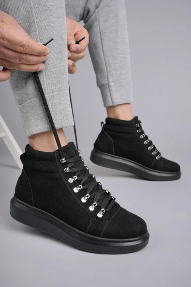 ET206 Ottawa Bağcıklı Süet Erkek Günlük Spor Bot ST - Siyah ürün görseli