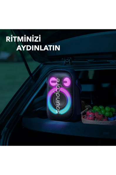 Anker Rave Neo 2 80W Bluetooth Hoparlör - IPX7 18 Saate Varan Çalma Süresi - TWS Party Speaker  Siyah - 5