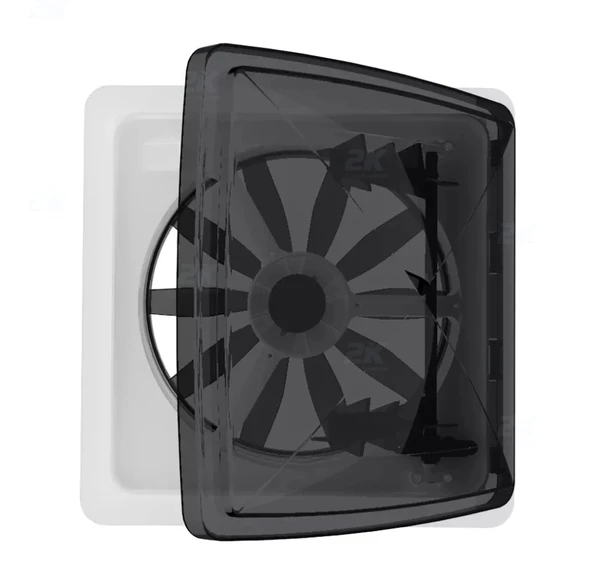 Babarvy T3000 360 x 360 mm Fanlı, Kumandalı, Yağmur Sensörlü Tavan Heki - Resim 3