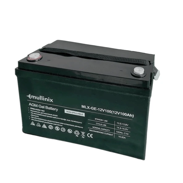 Mullinix 12V 100Ah Derin Döngülü AGM Jel Akü - Resim 2