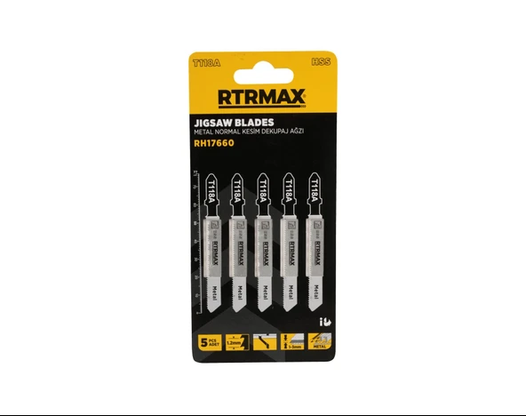 RTRMAX RH17660 Metal Normal Kesim Dekupaj Ağzı - T118A Model 76 mm - 5 Adet