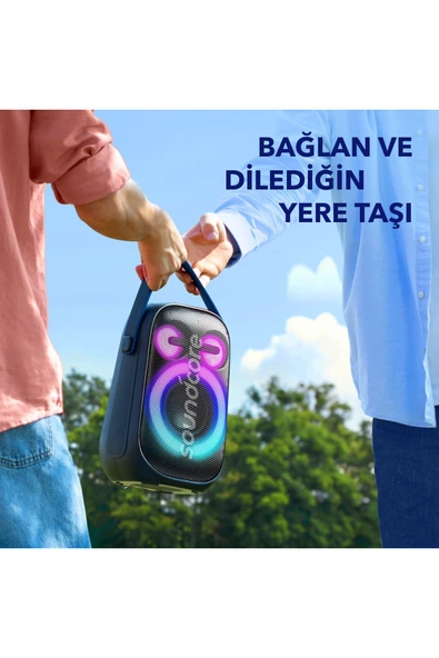 Anker Rave Neo 2 80W Bluetooth Hoparlör - IPX7 18 Saate Varan Çalma Süresi - TWS Party Speaker  Siyah - 6