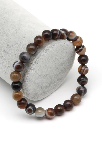 Madagaskar Akik Doğal Taş Bileklik 8 mm Küre Kesim ürün görseli