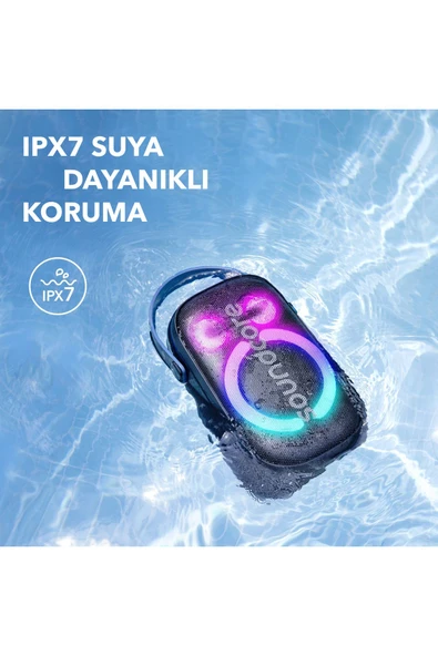 Anker Rave Neo 2 80W Bluetooth Hoparlör - IPX7 18 Saate Varan Çalma Süresi - TWS Party Speaker  Siyah - 4