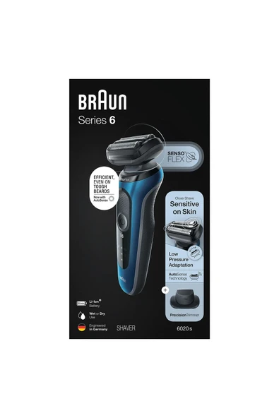 Braun Yeni Seri 6 B1200s Kablosuz Tıraş Makinesi, Autosense, Sensoflex, Easyclick, Islak & Kuru - 8