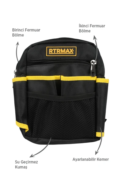 RTX0903 Bel Tipi Çift Fermuar Bölmeli Alet Çantası - 2