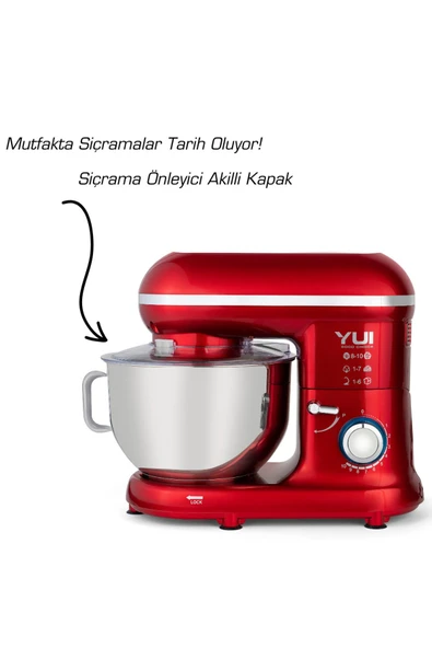Yui M108 Easy Chef Hamur Yoğurma Makinesi Stand Mikseri Kırmızı - 2