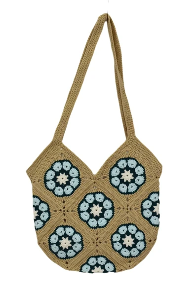 El Örgüsü Motif Desenli İçi Astarlı Omuz Çanta BGL-ST04725 - 3