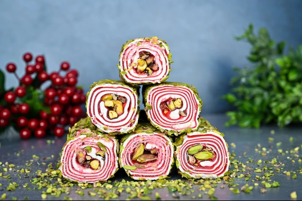 Tadım Dünyası File Fıstıklı Narlı Special Sarma Türk Lokumu 500 gr