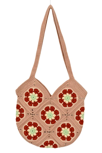 El Örgüsü Motif Desenli İçi Astarlı Omuz Çanta BGL-ST04725 - 4