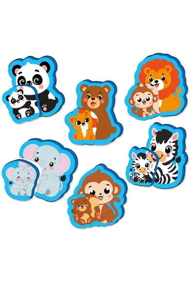 6-16 Ay Ilk Pofidik Magnet Puzzle - Orman Hayvanları - 4