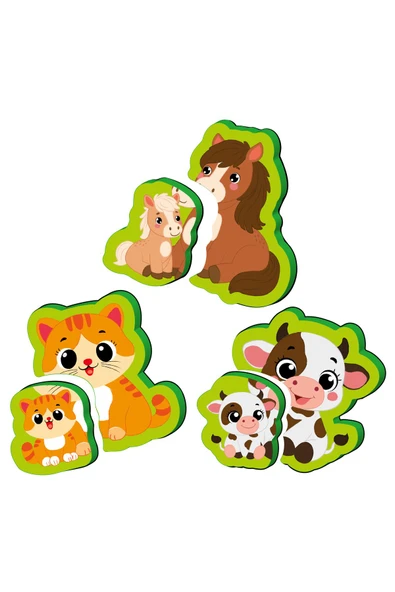 6-16 Ay Ilk Pofidik Magnet Puzzle - Çiftlik Hayvanları - Resim 3