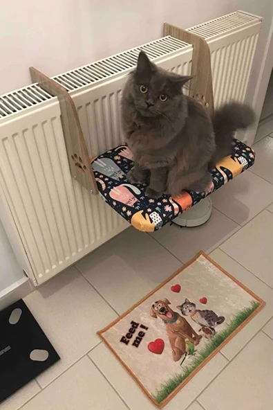 Kalorifer Petek Radyatör Yatağı,Kedi-Köpek Yatağı, Askılı Kedi Yatağı, Hediye Paspas - 4