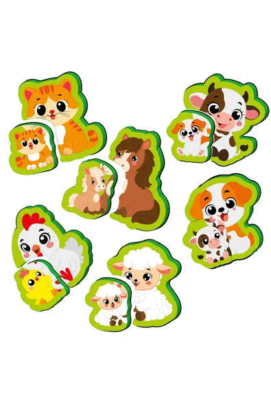 6-16 Ay Ilk Pofidik Magnet Puzzle - Çiftlik Hayvanları - Resim 4
