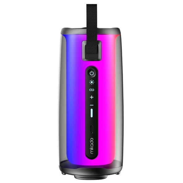Mikado MD-17BT Capella Siyah 10W 1 RGB Mikrofonlu Transparan/Bt/TF Kart/Aux/Usb TWS 1800 mAh Bataryalı Speaker - 2