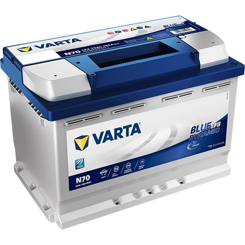 Varta N70 12V 70 Ah 760A EFB Start-Stop Akü (Üretim Tarihi:2025 ) ürün görseli 1