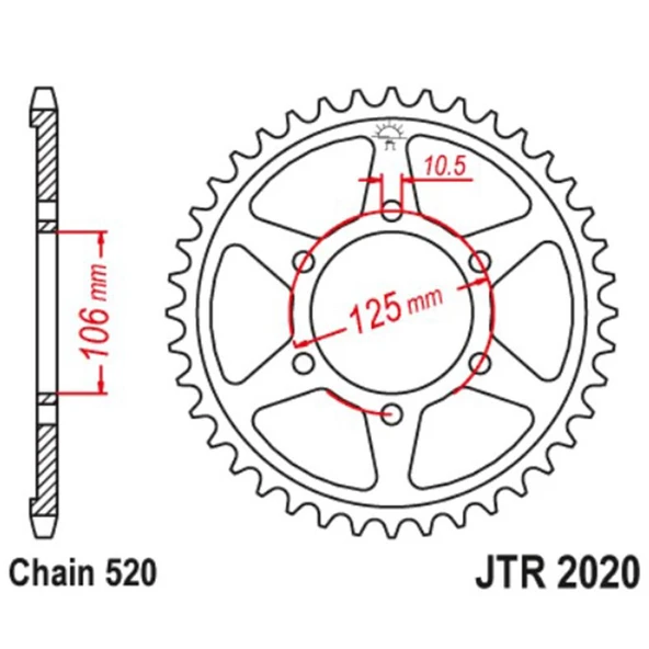 JT Motosiklet Arka Dişli 660 TİGER SPORT/660 TRİDENT JTR2020.51 - 3