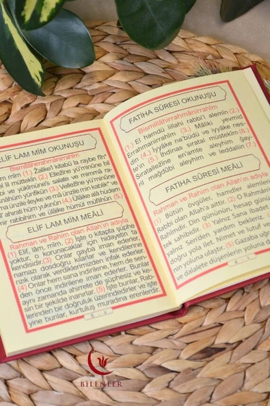 Tül Keseli İnci Tesbihli Yasin Kitabı Çanta Boy Termo Deri Kaplı Bordo 10 Adet– Arapça, Türkçe Okunuşlu ve Mealli – 128 Sayfa  Hac Umre ve Mevlit Hediyeliği - Resim 3