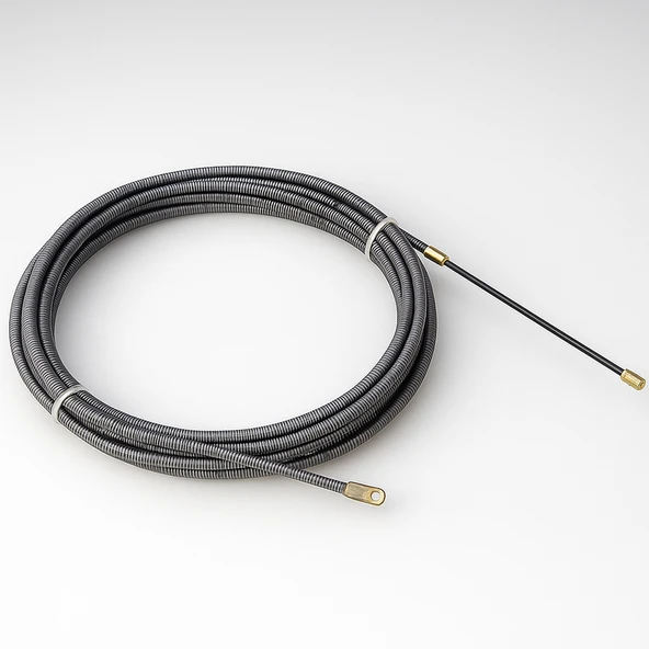 15 Metre Çelik Susta Elektrikçi Kablo Kanalı Geçirme Çekme Teli Sustası Yayı Spiral Çelik Kılavuz - Resim 2