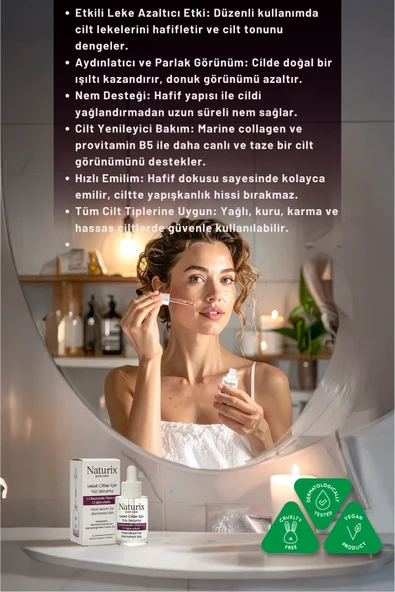 Leke Karşıtı Yüz Serumu %5 Niacinamide & %2 Alpha-Arbutin Lekeli Ciltler İçin Etkili Bakım - 30ml - 6