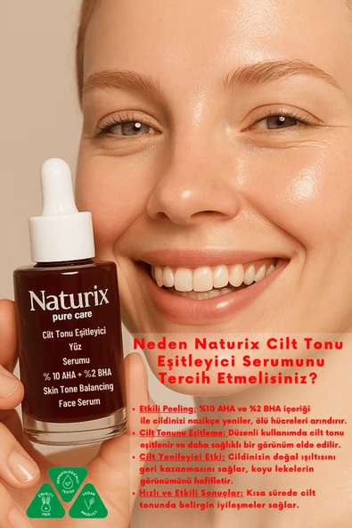 Cilt Tonu Eşitleyici Serum %10 AHA + %2 BHA Kırmızı Peeling Etkisi - 30 Ml - 5