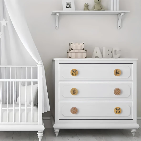 Ahşap Kulp Düğme Ağaç Desenli Mobilya Dolabı  Çocuk Odası Çekmece Mutfak Dolap Kulpu Kulbu Kulpları - Resim 9