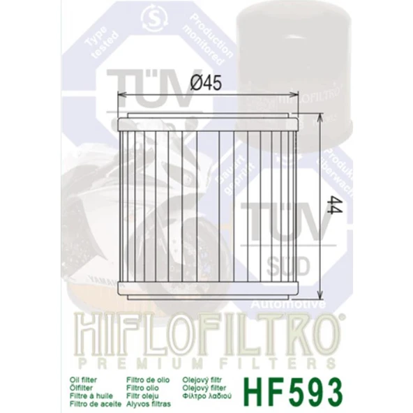 Hiflo TRK250 BN251 Yağ Filtresi HF593 - Resim 2
