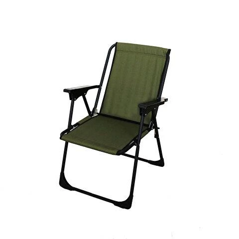 Ahşap Kollu Lüks Plaj-Piknik Sandalyesi Yeşil