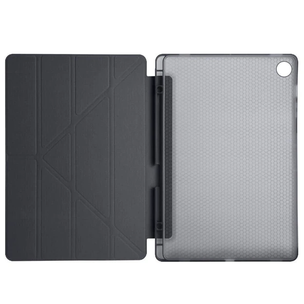 Samsung Tab S6 Lite P610 10.4 İnç Katlanabilir Kalemlikli Standlı Akıllı Kılıf  Siyah - Resim 3