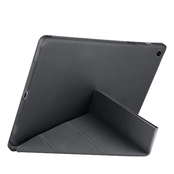 Samsung Tab S6 Lite P610 10.4 İnç Katlanabilir Kalemlikli Standlı Akıllı Kılıf  Siyah - Resim 2