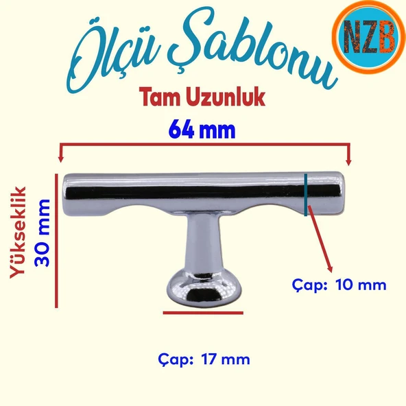 Düğme Dolap Mobilya Mutfak Dolabı Çekmece Dolap Kapak Kulpu Kulpları Kulbu Metal Kulp Krom - Resim 2