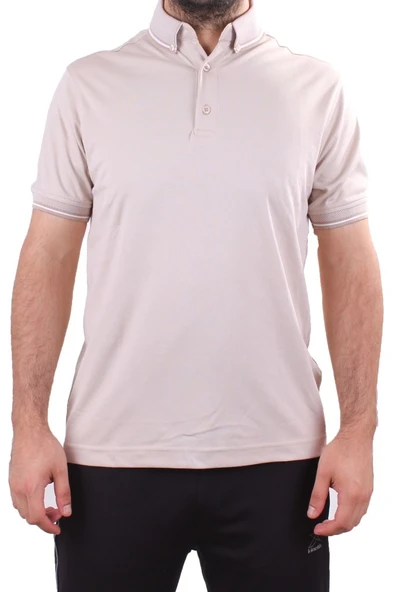 Twister 2305 Bej Günlük Kısa Kol Normal Kesim Pamuklu Polo Yaka Erkek Tişört - Resim 2