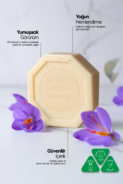 Safran Özlü Taş Sabun 5'li Eko Paket Leke Karşıtı ve Nem Dengeleyici Cilt Bakımı - 5x125 gr - 2