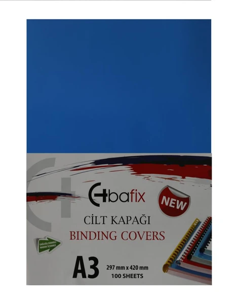 Bafix Cilt Kapağı Plastik Opak A3 160 MIC Mavi-100-PKT ürün görseli 1
