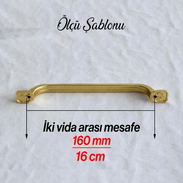 Mobilya Mutfak Dolabı Çekmece Dolap Kulpları Kulbu Kapak Kulpu 160 mm Gold Altın Kulp - Resim 4