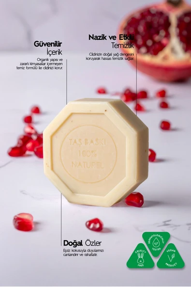 Nar Özlü Taş Sabun 3'lü Eko Paket Cilt Tonu Dengeleyici ve Leke Bakımı - 3x125 gr - 2