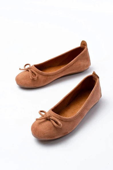 6101 Taba Süet Fiyonklu Günlük Kadın Babet - Resim 4